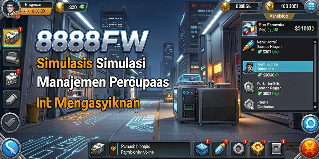 Tampilan gameplay mengasyikkan dalam 888FW, menampilkan manajemen bisnis yang menyenangkan.