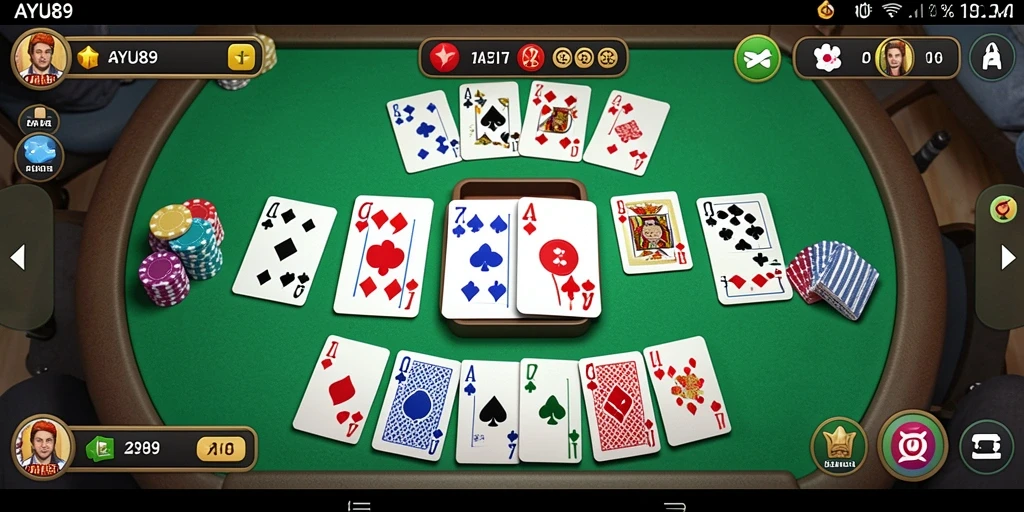 Screenshot AYU89 menampilkan gameplay Gaple yang seru.