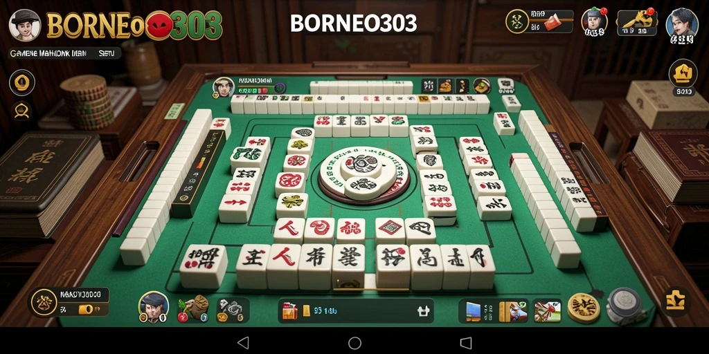 Tampilan gameplay seru dalam BORNEO303, game Mahjong yang menarik.
