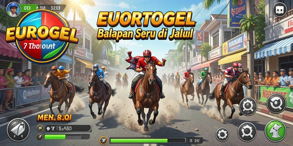 Screenshot menunjukkan balapan seru di trek yang menantang.