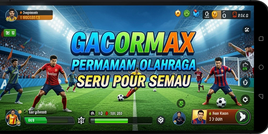 Screenshot utama GACORMAX menampilkan aksi seru dalam pertandingan olahraga.