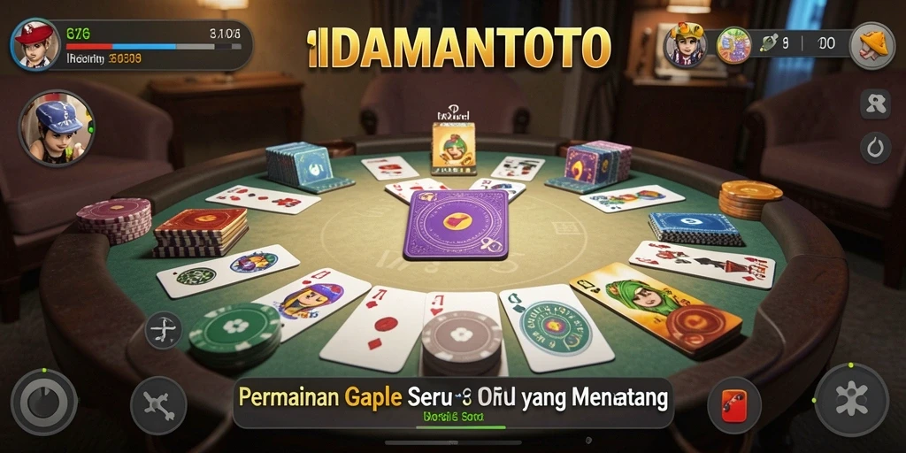 Tampilan gameplay seru dalam permainan Gaple IDAMANTOTO.