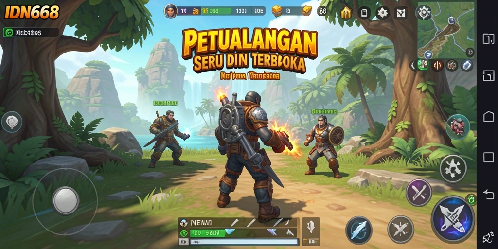 Tampilan screenshot gameplay Open World IDN668 yang mendebarkan.