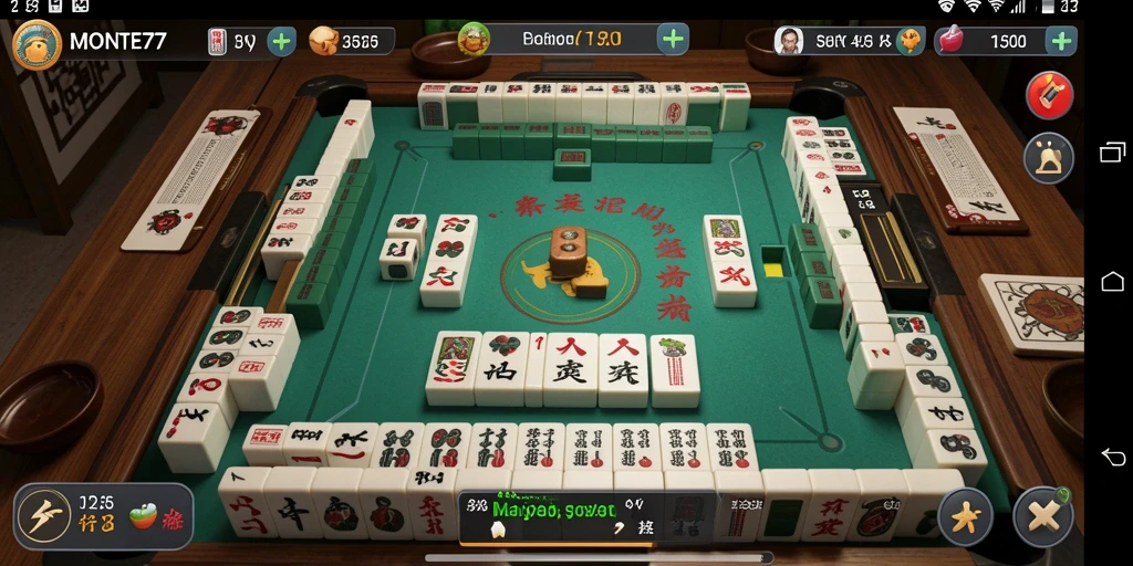 Screenshot gameplay MONTE77 yang menampilkan tantangan Mahjong.