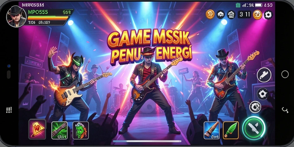 Tampilan gameplay MPO555 yang menampilkan interaksi pemain dengan musik.