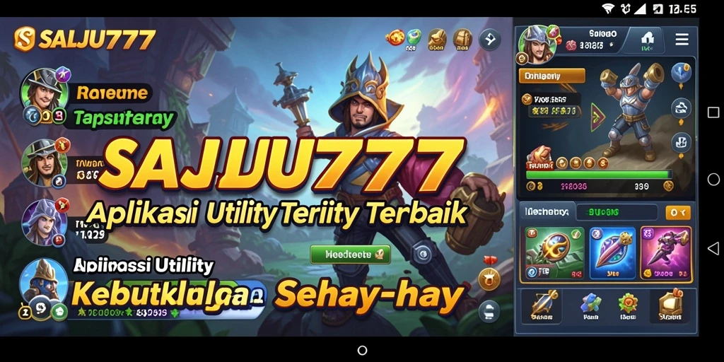 Tampilan utama SALJU777 dengan berbagai fitur Utility yang menarik.