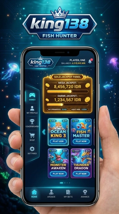 Tampilan aplikasi king138 di perangkat Android.